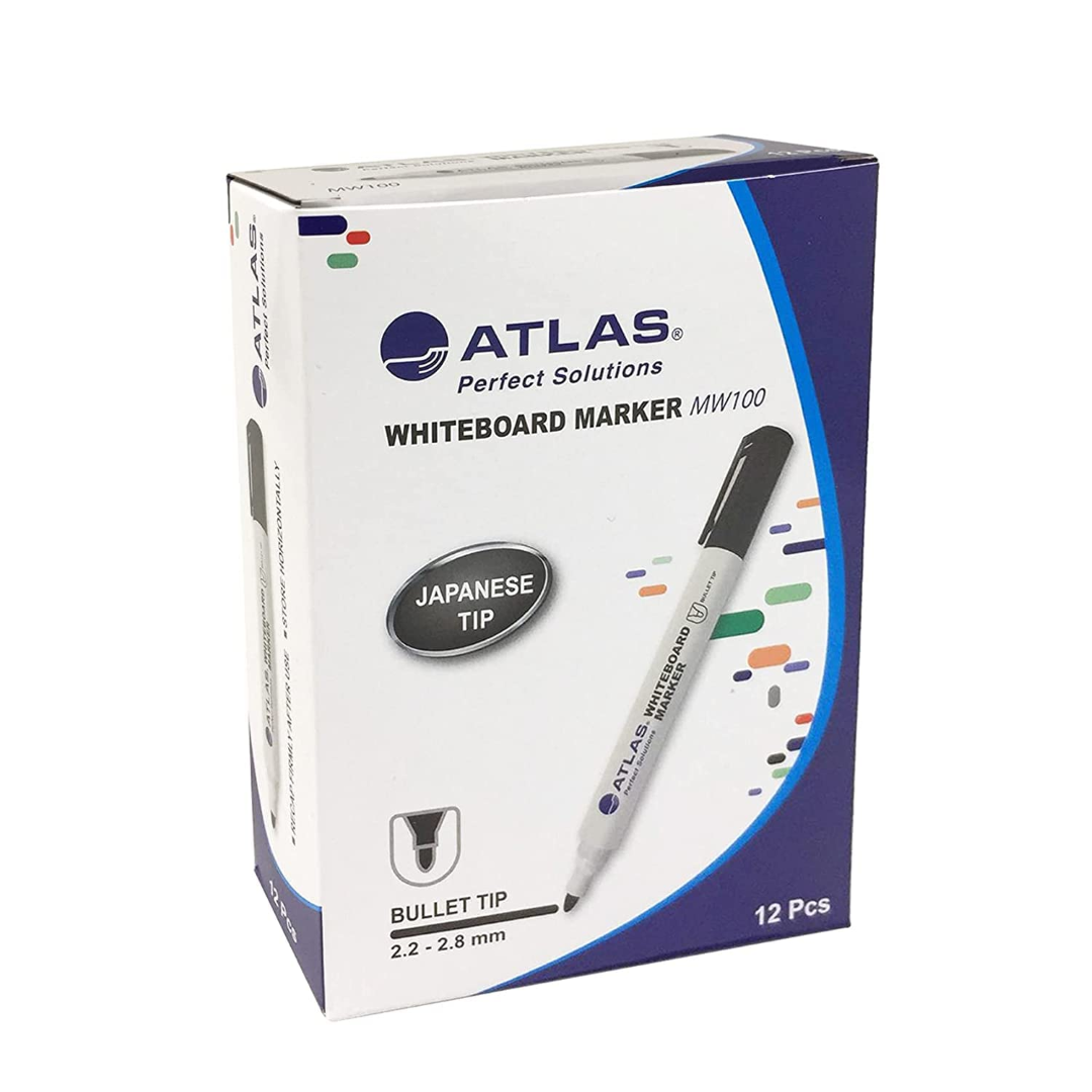 Atlas White Board Marker Bullet PAC=04EA AS-MW100-04C